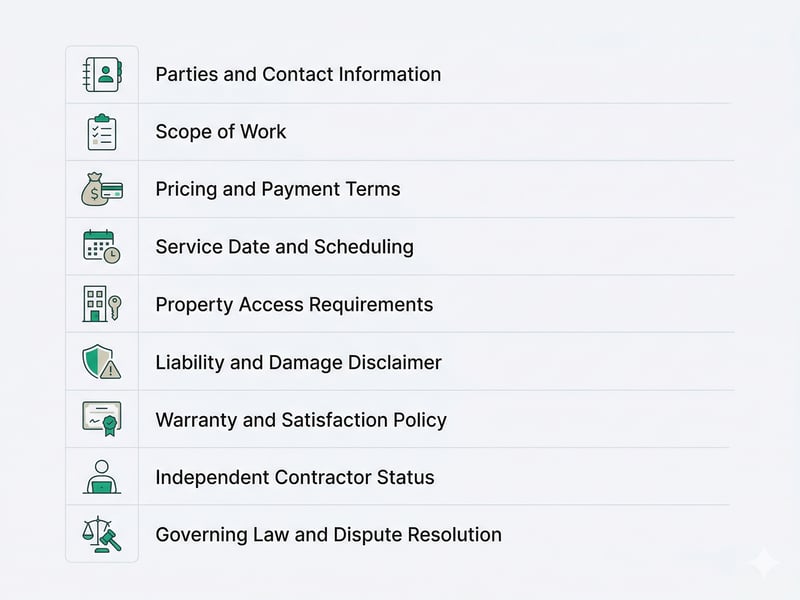 The 9 Essential Clauses in a Pressure Washing Contract