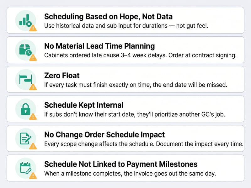 Common Construction Scheduling Mistakes