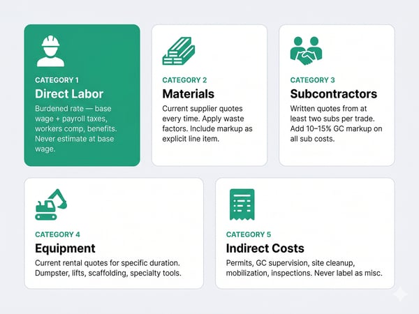 The 5 Cost Categories Every Estimate Must Include
