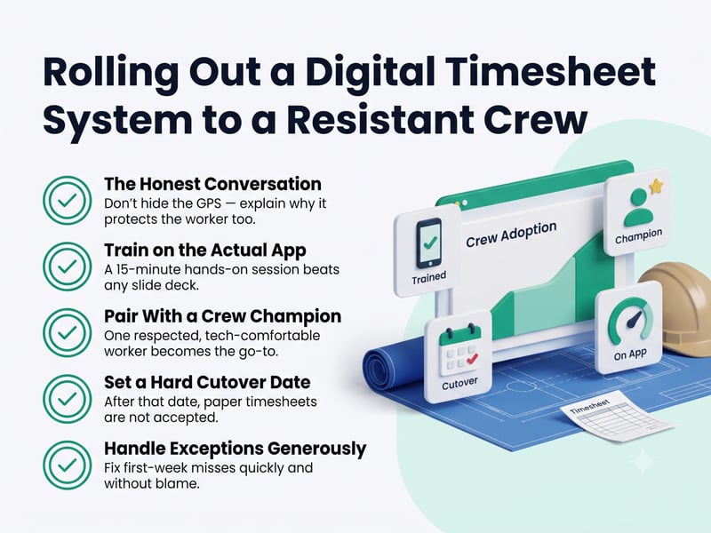 Rolling Out a Digital Timesheet System to a Resistant Crew