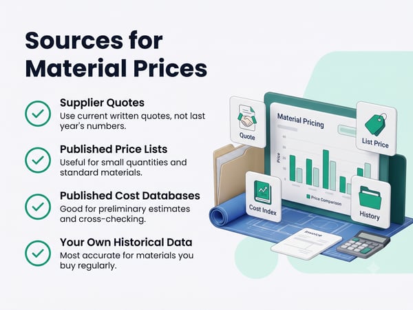Sources for Material Prices