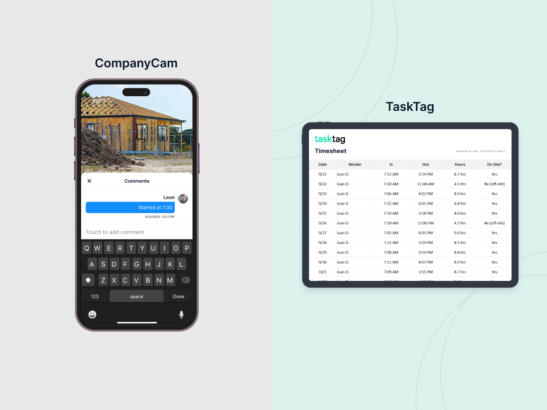 CompanyCam or TaskTag - Choosing the Best Tool for Construction Time Tracking