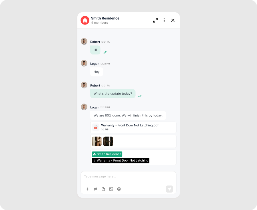Every project has a live Warranty Log