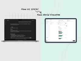 Side-by-side view of ChatGPT code generation and TaskTag task management dashboard, representing AI-powered construction planning and real-world execution.