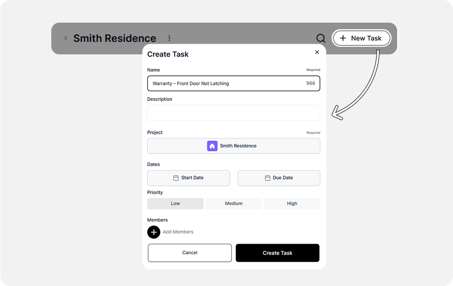 Step 2 - Create a Task for Every New Warranty Issue