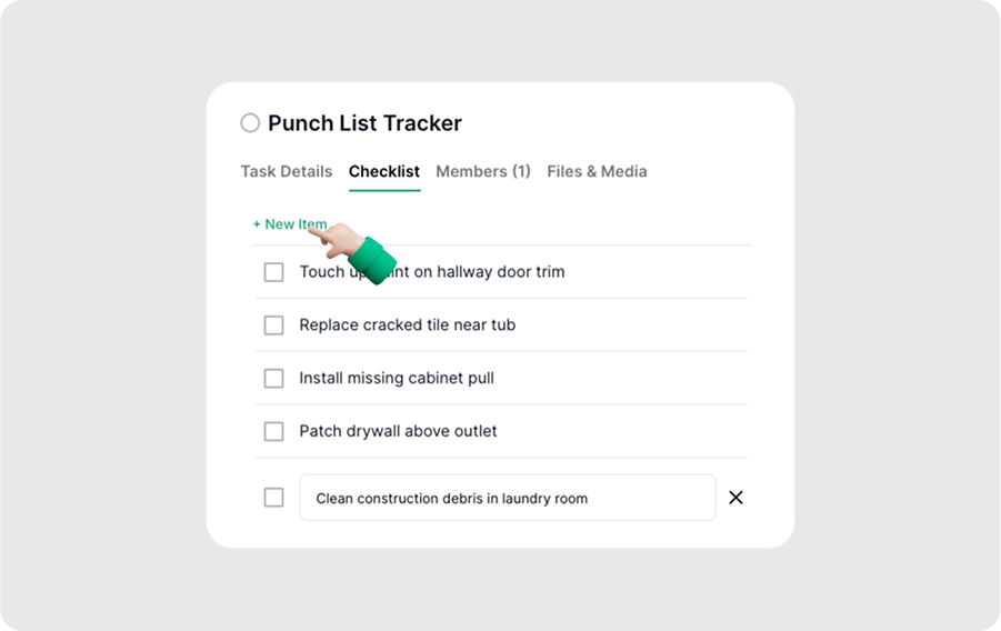 Step 3 - Add Punch Items as Checklist Entries