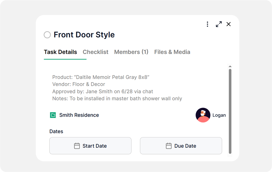 Step 3 - Document All Product Specs, SKUs, and Approvals in the Task Details