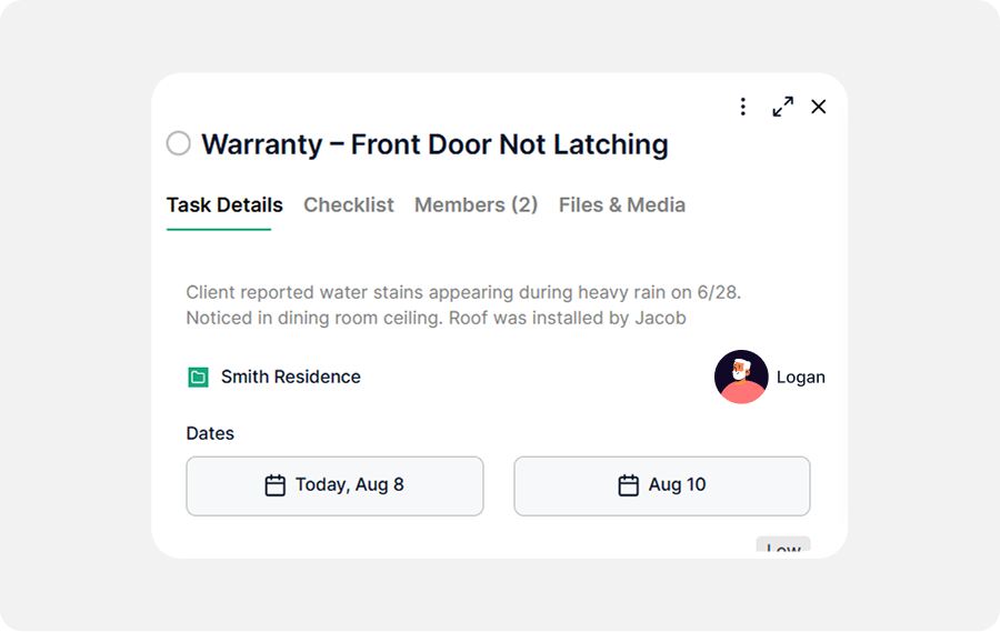 Step 5 - Schedule Warranty Work with Due Dates and Notifications