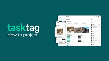 Logos of construction project management tools: TaskTag (featured), CoConstruct, and BuildTools