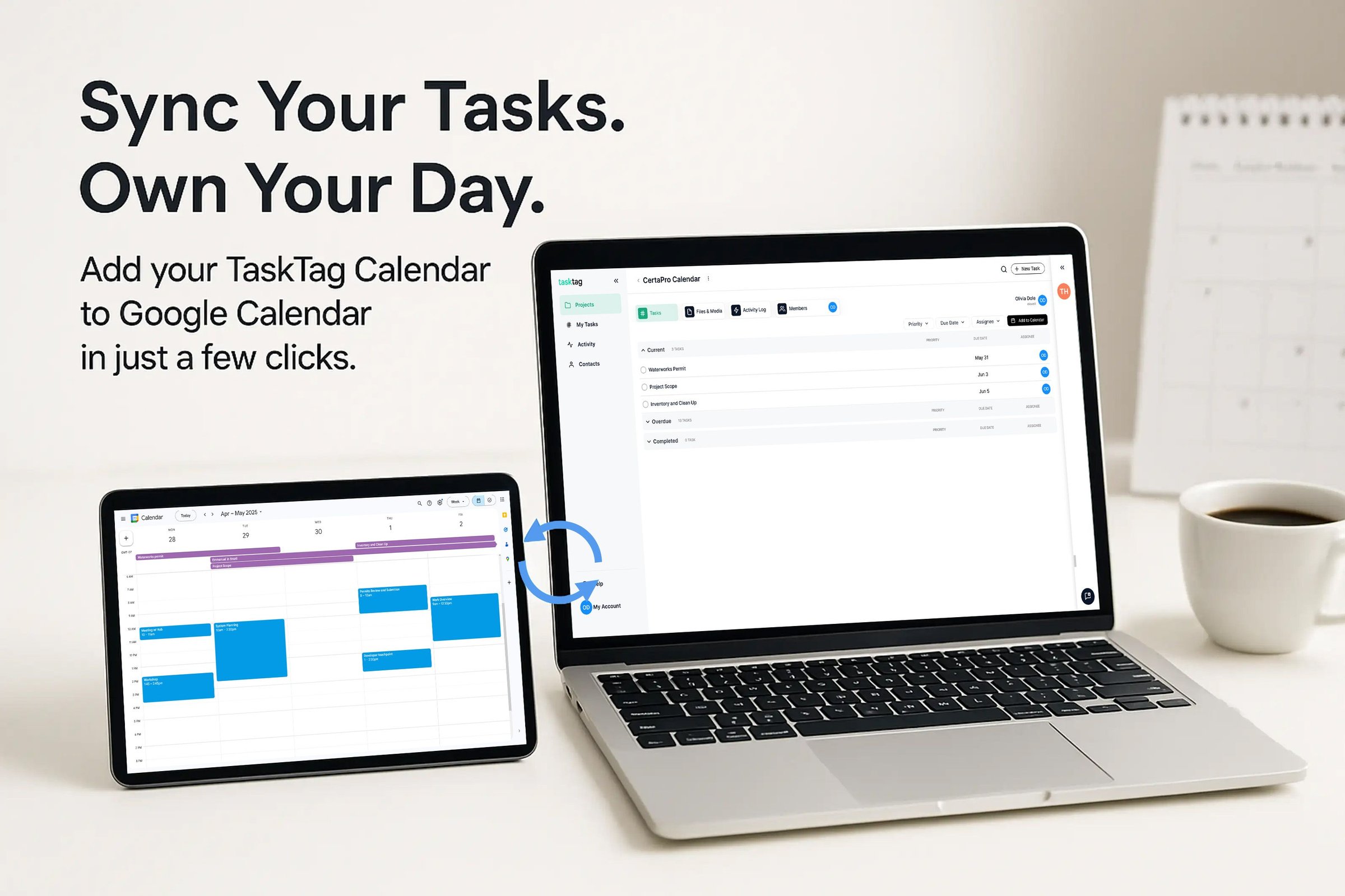 How to Sync TaskTag Calendar with Google Calendar for Project Tracking