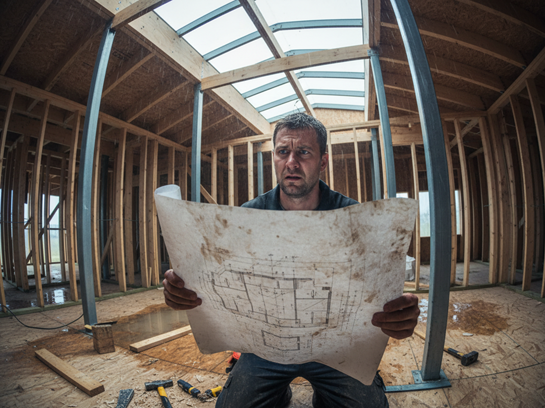 Construction workers using a mobile app to document jobsite progress and verify tasks.