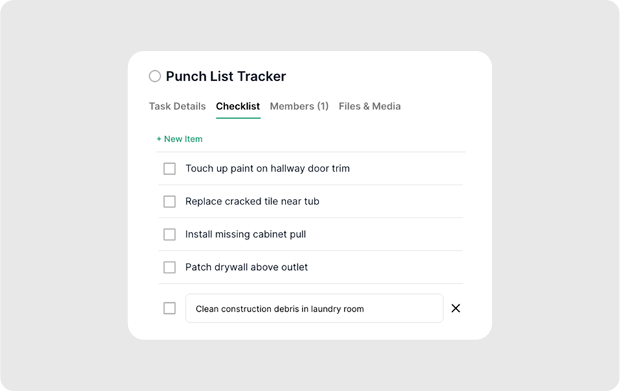 Step 3: Build a Punch List Using TaskTag’s Checklist Tool