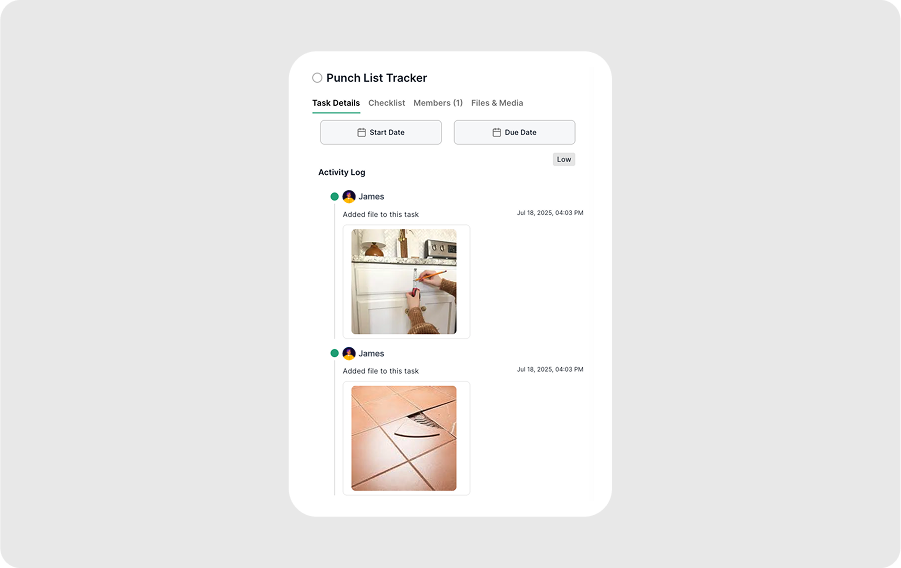 Step 4: Attach Photos and Notes to Punch List Tasks